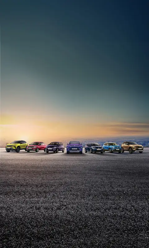 group of tata cars